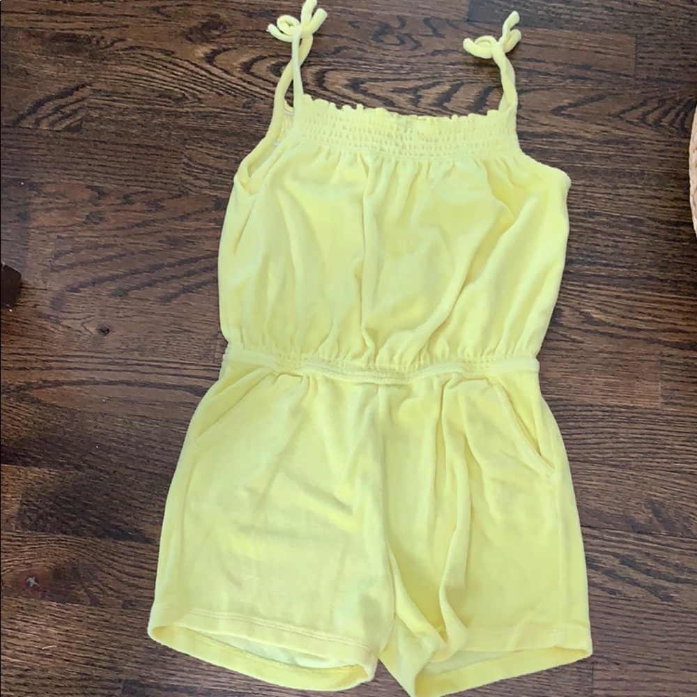 Girl’s Lands’ End yellow terry cloth romper!